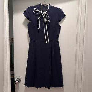 Navy J. Crew Dress with Necktie